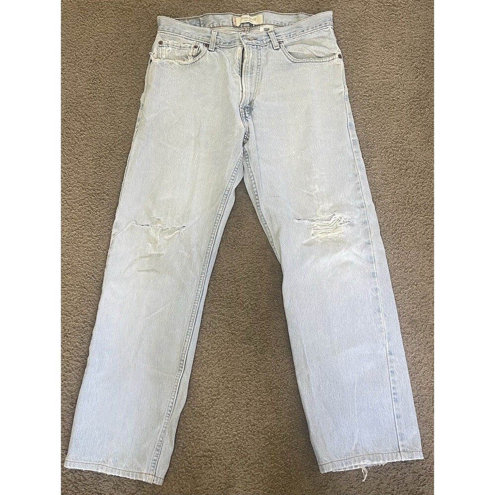 regular fit 505 34 x30 thrashed light washed